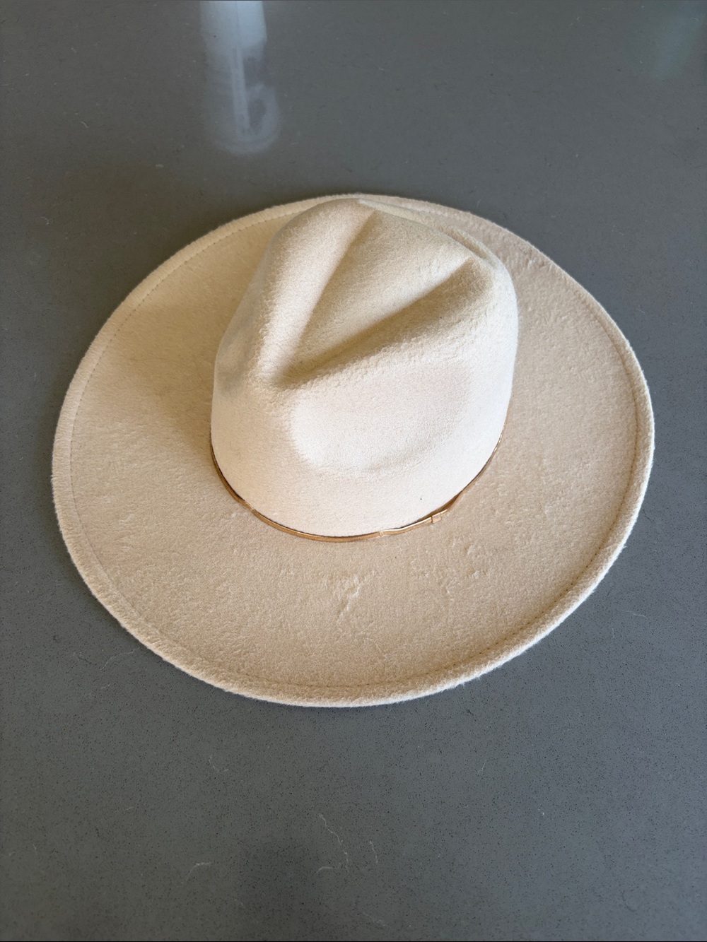 Windsor Cream Wide Brim Felt Fedora Hat
